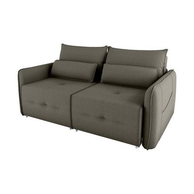 Sofá Cama 2 Lugares Com Almofadas 205cm Celine Suede Capuccino Matrix Suede Capuccino
