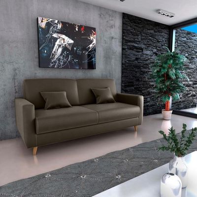 Sofá Cama Emília 2 Lugares 190cm Veludo Turkey Marrom Matrix