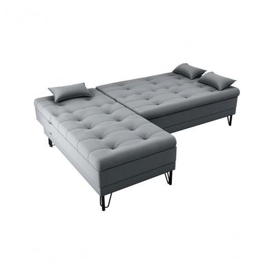 Sofá Cama Com Chaise 3 Lugares 2,00 Mts Nice Matrix Cinza