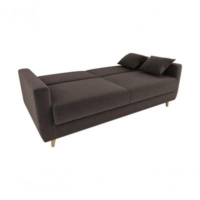 Sofá Cama Emília 2 Lugares 190cm Suede Marrom Matrix