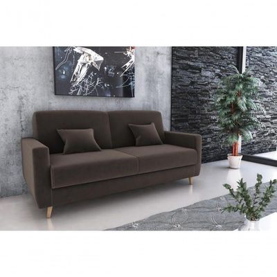 Sofá Cama Emília 2 Lugares 190cm Suede Marrom Matrix