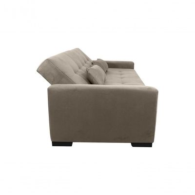 Sofá Cama Lavínia 3 Lugares Suede Bege Matrix