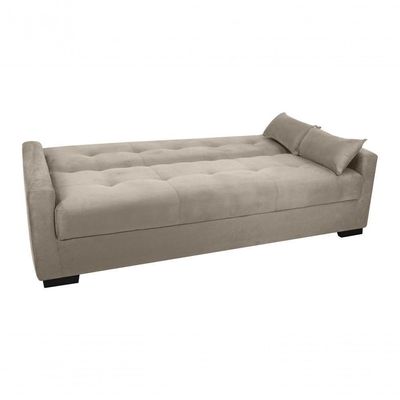Sofá Cama Lavínia 3 Lugares Suede Bege Matrix