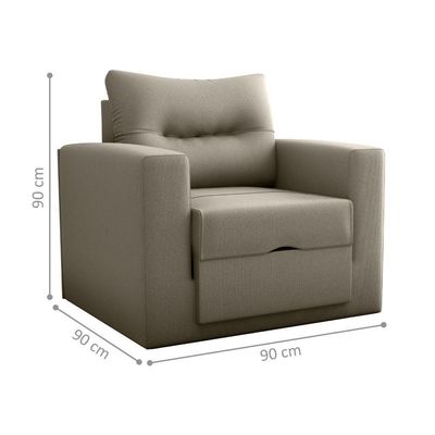 Sofá Cama 1 Lugar Cork Suede Cappuccino