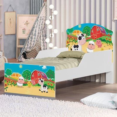 Mini Cama Fazendinha Colorida Com Colchão