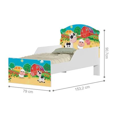Mini Cama Fazendinha Colorida Com Colchão
