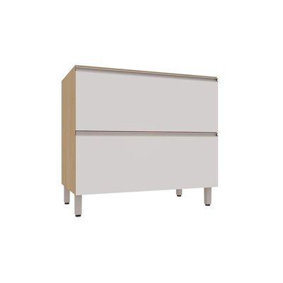 Balcão De Cozinha Sem Tampo 1 Porta E 1 Gavetão 100cm Lucian Andorra/branco