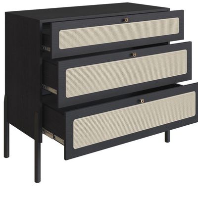 Cômoda Com Pés Em Madeira Oslo - Nero