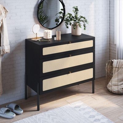 Cômoda Com Pés Em Madeira Oslo - Nero