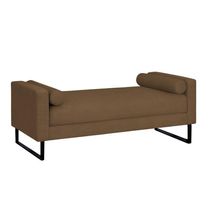 Recamier Berlim Base Metal 1,20m Corino Marrom - Inova Decorações