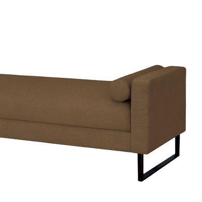 Recamier Berlim Base Metal 1,20m Corino Marrom - Inova Decorações
