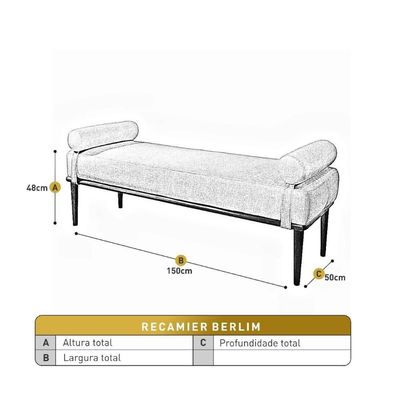Recamier Banco Berlim Luxo Madeira Maciça Castellar Móbile Veludo Verde Veludo Verde