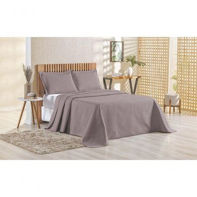 Kit Cobre Leito Bouti Mavie Geométrico Queen 3 Peças 100% Poliéster - Lavanda