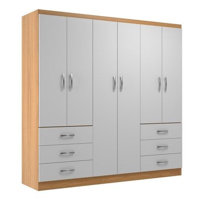 Guarda Roupa New Encante 6 Portas E 6 Gavetas - Branco/Cinnamomo