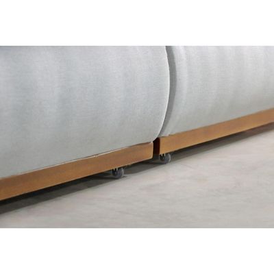 Sofá Cama Retrátil 2 Lugares Sem Caixa Trevo 1.90m Linho Prata