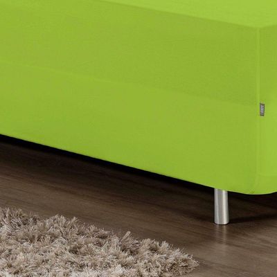 Jogo De Cama Solteiro Nobre 2 Peças Luva De Box 55cm De Altura Malha 100% Algodão - Pistache