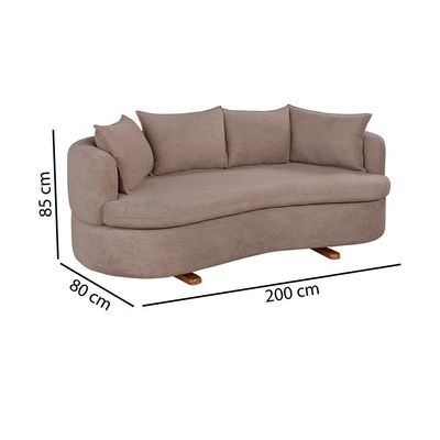 Sofa 4 Lugares Boucle M-204 2m Living Estofados Martins Boucle Marrom