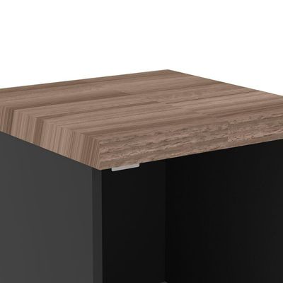 Torre Nicho Com 4 Prateleiras E Uma Porta Pivotante Pe40 Preto-walnut