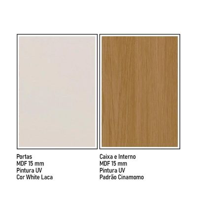 Cristaleira Vértice 2 Portas 3 Prateleiras MDF com Vidro Temperado Branco Laca