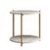 Mesa Lateral Redonda G7001 Com Pés De Metal Marmore Branco/dourado Marmore Branco/dourado