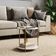 Mesa Lateral Redonda G7001 Com Pés De Metal Marmore Branco/dourado Marmore Branco/dourado