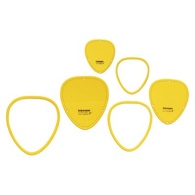 Conjunto de 3 Moldes/Estênceis para Acolchoamento (7,6/10,2/12,7 cm) Faça Você Mesmo Costura Patchwork VD - Traceease Amarelo