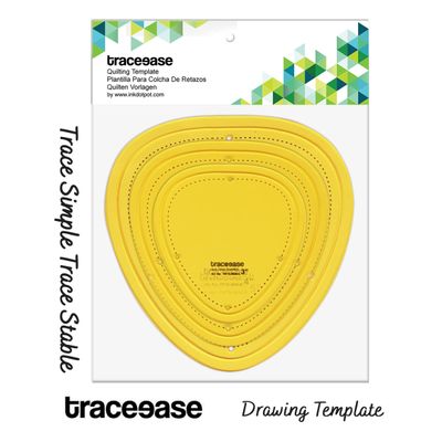 Conjunto de 3 Moldes/Estênceis para Acolchoamento (7,6/10,2/12,7 cm) Faça Você Mesmo Costura Patchwork VD - Traceease Amarelo