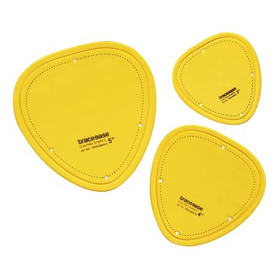Conjunto de 3 Moldes/Estênceis para Acolchoamento (7,6/10,2/12,7 cm) Faça Você Mesmo Costura Patchwork VD - Traceease Amarelo