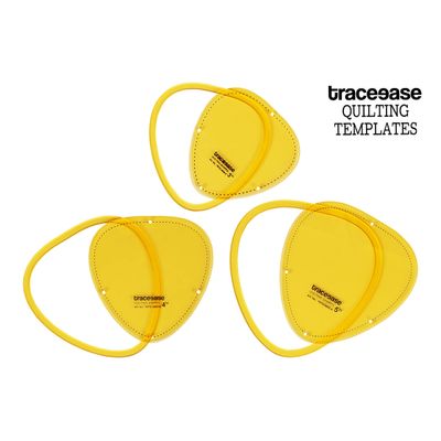 Conjunto de 3 Moldes/Estênceis para Acolchoamento (7,6/10,2/12,7 cm) Faça Você Mesmo Costura Patchwork VD - Traceease Amarelo