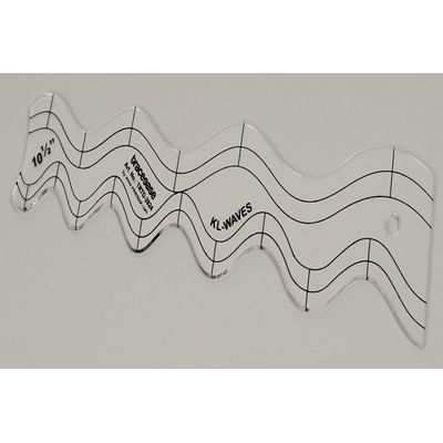 Molde de Ondas de Borda para Quilting/Aplicação 1 Peça 26,7 cm Estêncil DIY para Costura, Colcha e Patchwork Espessura 1,6 mm - Traceease Amarelo