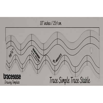 Molde de Ondas de Borda para Quilting/Aplicação 1 Peça 26,7 cm Estêncil DIY para Costura, Colcha e Patchwork Espessura 1,6 mm - Traceease Amarelo
