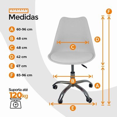 Kit 15 Cadeiras Office Base Cromada Com Rodízio Giratória Saarinen Branco