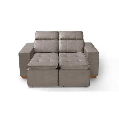 Sofá 2 Lugares 150cm Com Molas, Retrátil E Reclinável Bege