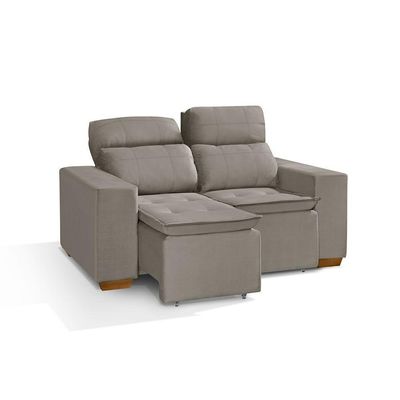 Sofá 2 Lugares 150cm Com Molas, Retrátil E Reclinável Bege