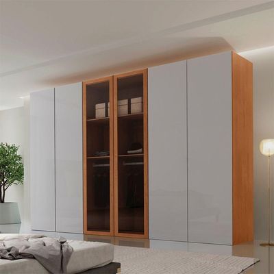 Guarda Roupa Casal Coliseu Gold Mdf Moderna Mobília Naturalle-off White Sem Pés
