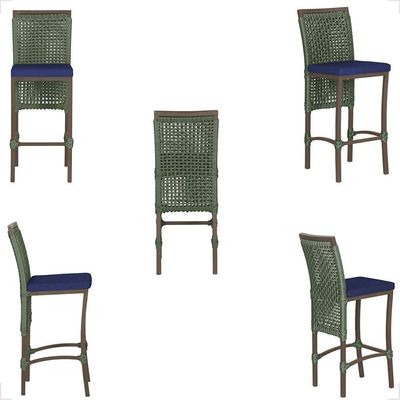 Mesa Bistrô 2 Banquetas Roma Marrom Corda Estofado 10 Trama Verde