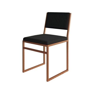 Kit 8 Cadeiras Industrial Isa Veludo Preto Base Cobre Para Mesa Sala Cozinha - Cobre-preto