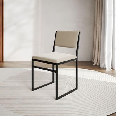 Kit 4 Cadeiras De Jantar Industrial Isa Assento Veludo Bege Para Mesa Sala Cozinha Decor - Bege