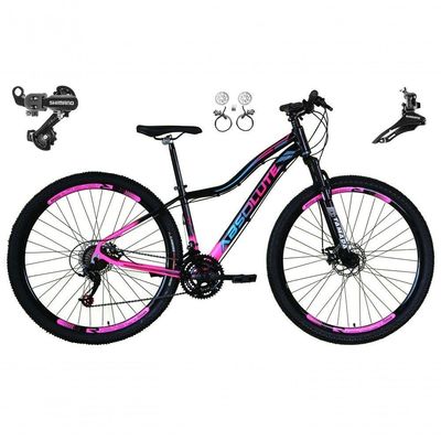 Bicicleta Aro 29 Absolute Hera Feminina 24v Alumínio Câmbios Shimano Freio Hidráulico Preto-Rosa 17