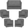 Kit Namoradeira Decorativa + 4 Poltronas Para Sala Manicure Recepção Consultório Mila Suede