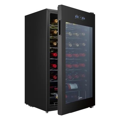 Adega 34 Garrafas MDRW150FGGGL3 Porta de Vidro Painel Touch Midea Preto / Bivolt