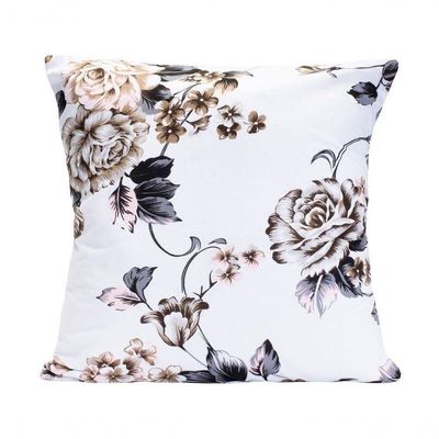 Almofada Decorativa Com Refil Desire Percal 200 Fios 100% Algodão - Estampa Samara Branco