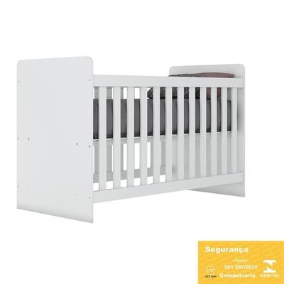 Dormitório Infantil Labirinto Com Guarda Roupa, Cômoda E Berço Branco Brilho - Móveis Henn Branco Brilho