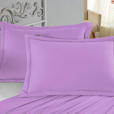 Porta Travesseiro Matelado Nobre 2 Peças Malha 100% Algodão - Lilás