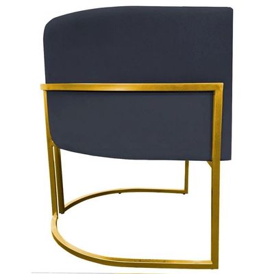 Poltrona / Cadeira Luna Base Metalica Smf Decor Cor:preto
