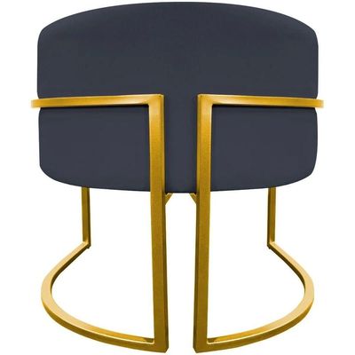 Poltrona / Cadeira Luna Base Metalica Smf Decor Cor:preto