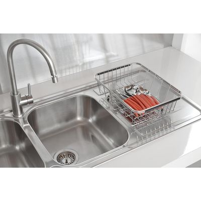 Cesto Aramado Retangular Tramontina em Aço Inox com Alça Regulável para Cubas e Pias