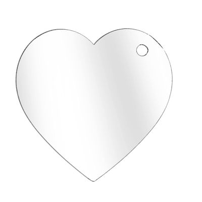 Traceease Pingente Acrílico Transparente em Forma de Coração com Furo 5 cm para Chaveiro, Pacote com 25, Espessura 3 mm - BH Transparente