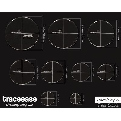 Traceease Molde Circular para Colcha/Aplique 9 Peças 5/6,4/7,6/8,9/10,2/11,4/12,7/14/15,2 cm Espessura 0,32 cm - IBA Crafts Amarelo