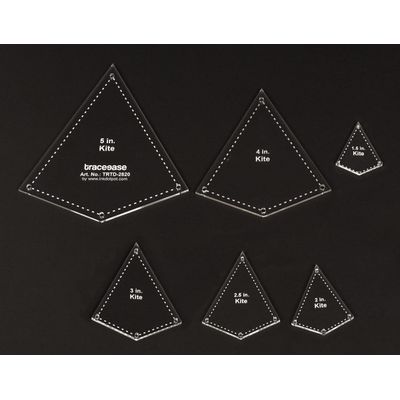 Molde em Formato de Pipa, 6 Peças para Colcha/Apliqué/Patchwork, Tamanhos 3,8/5,1/6,4/7,6/10,2/12,7 cm, Espessura 0,3 cm - Traceease Amarelo